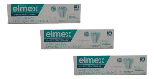 Pack 3 Cremas Dentales Elmex Sensitive 110g Con Flúor