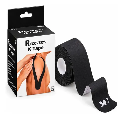 Recovery K Tape 20 Tiras Precortadas Negro 5cm X 5mt Negro