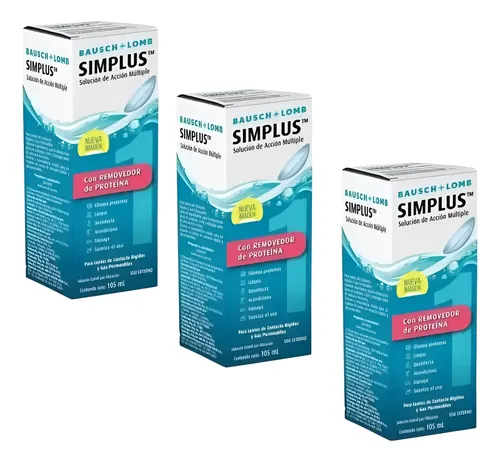 Pack X 3 Simplus Solución 105ml Rígidos Y Gas Permeables