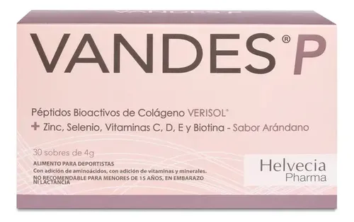 Suplemento Vandes Piel  Estimulador Colageno 30 Sachets Arándano