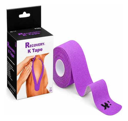 Recovery - K Tape Morado - 5 Cm X 5 Mt Precortada Color Violeta