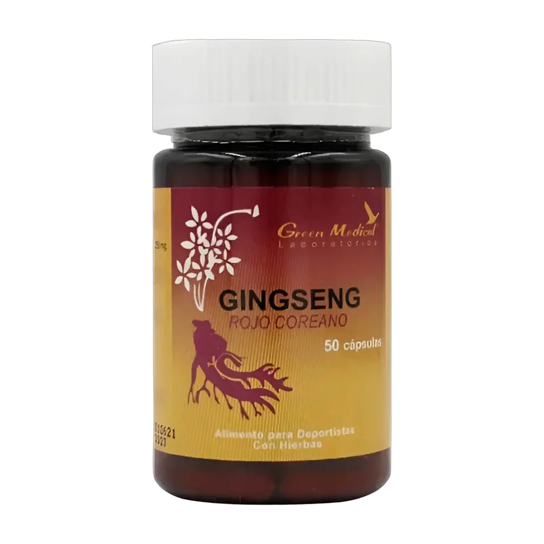 Ginseng Rojo Coreano 50 Capsulas Green Medical Sin Sabor