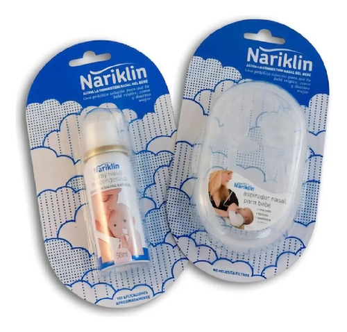 Aspirador Nasal Manual Con Spray Higiénico Agua De Mar Bebé 0-3 Años Pack