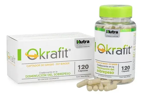 Okrafit 120 Capsulas Suplemento Captador De Grasas Nutrapharm Sin Sabor