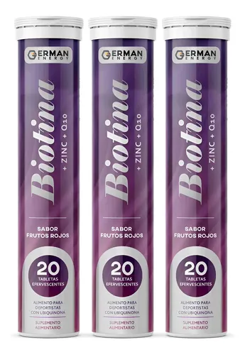 Biotina German Energy Pack 3 Sabor Frutos Rojos