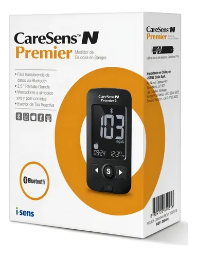 Medidor De Glucosa N Premier Caresens C/ Bluetooth Negro