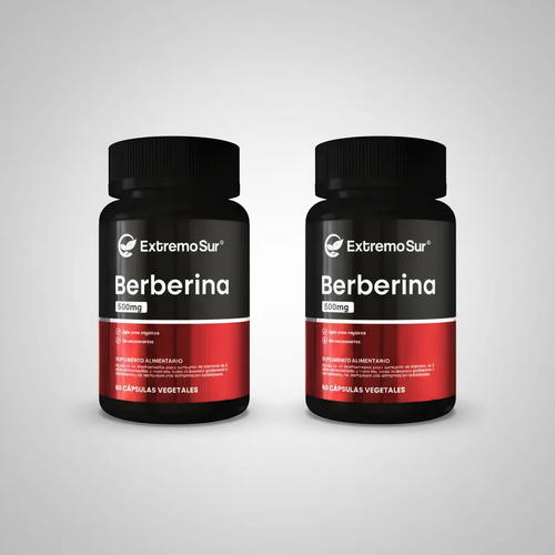 Pack 2 Berberina 500mg Extremo Sur 60 Capsulas Vegetales Sin Sabor