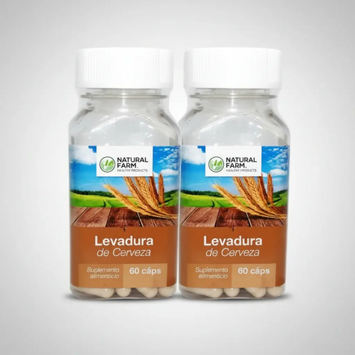 2 X Levadura De Cerveza 120caps 500mg Natural Farm Sin Sabor