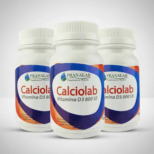 Calcio + Vitamina D 800ui Pack 3 Frascos 180 Cápsulas Sabor Sin Sabor