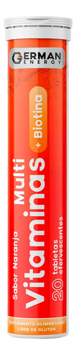 Multivitaminas + Biotina Efervescente German Energy X 3 Unid Sabor Naranja