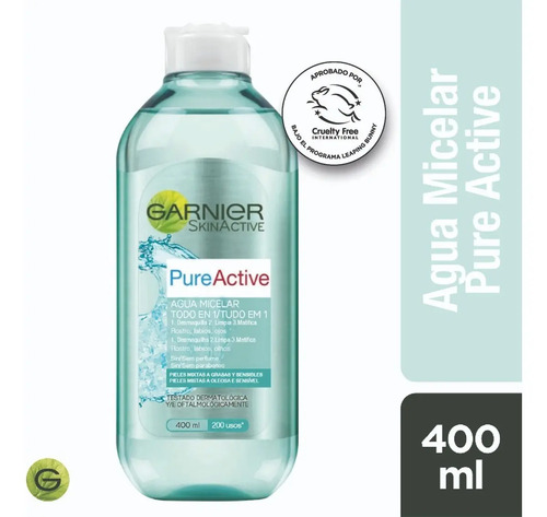 Agua Micelar Pure Active Garnier Skin Active Tipo De Piel Piel Mixta/grasa