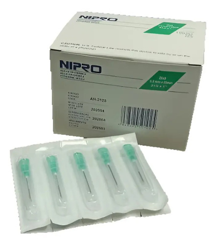 Aguja Hipodermica Nipro 21g X 1  Caja 100 Unidades V/a