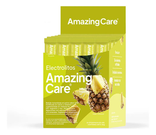 30x Electrolitos Bebida Hidratante Amazing Care Piña
