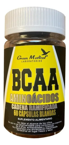 Bcaa Aminoácidos 60 Capsulas Green Medical Sabor S/s Sin Sabor