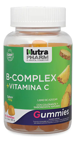 B-complex + Vitamina C 60 Gummies Piña Nutrapharm