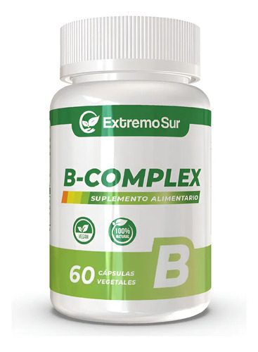 B Complex B1 B2 B3 B5 B6 B9 B12 Biotina 60 Capsulas Sabor Neutro
