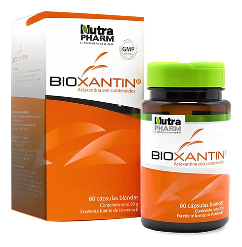 Nutra Pharm Bioxantin 60 Cápsulas Antioxidante Natural Vegano Sin Gluten Original