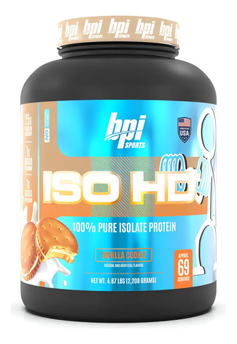 Proteina Bpi Iso Hd 5 Lbs (70 Porciones) Los Sabores Sabor Vainilla Cookie