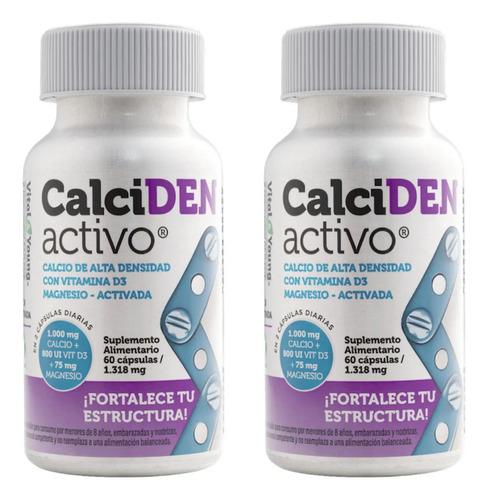 Calciden Activo Calcio Con Vit D3 Magnesio Huesos Sanos Sabor Sin Sabor
