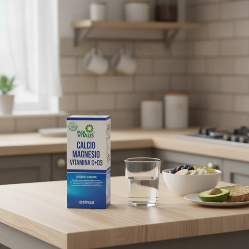 Aura Vitalis Calcio + Magnesio + Vitamina C Y D3 X 100 Cápsu Sin Sabor