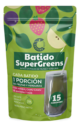 Cáscara Foods Multivitamínico Batido Supergreens Polvo Frutal