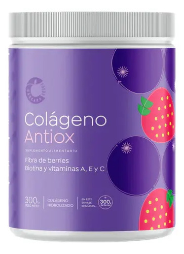 Colágeno Antiox® | Péptidos Hidrolizados + Biotina + Vitamina A,e Y C | Fórmula Premium | Cáscara Foods® (30 Porciones) Berries