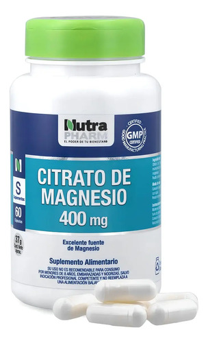 Citrato De Magnesio 400 Mg. Sin Sabor