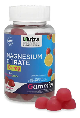 Citrato De Magnesio Gomitas 165 Mg X 60 .nutrapharm Frambuesa