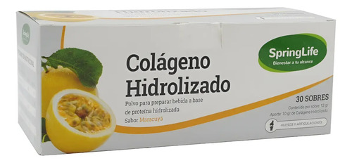 Colageno Hidrolizado Sabor Maracuya 30 Sobres. Springlife