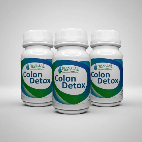 Colon Détox 30 Cáps Deshincha, Desintoxicante Pack 3 Frascos Sin Sabor