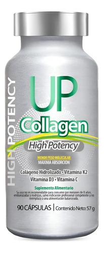 Frasco Collagen Up High Potency Colágeno Y Vitaminas Sin Sabor Newscience 90 Caps