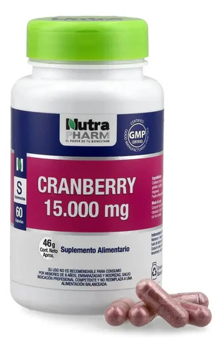 Nutra Pharm Suplementos Cranberry 15.000mg Cápsula Sin Sabor