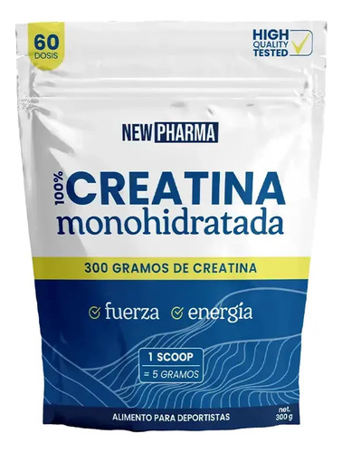 Creatina Monohidratada Micronizada Newpharma Sin Sabor 300g Deportiva