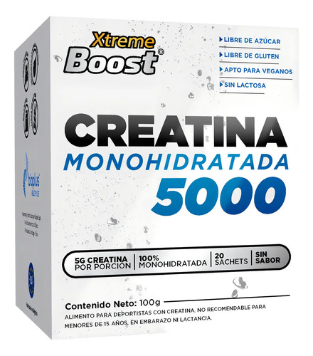 Suplemento En Polvo Xtreme Boost Creatina X 5g Sin Sabor