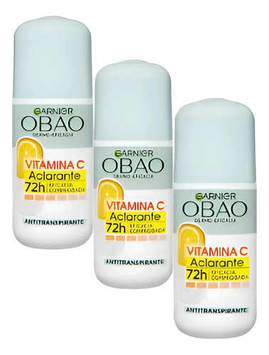 Pack 3 Desodorante Aclarante Obao Dermoeficacia Vitamina C Citrico