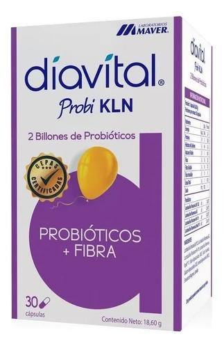Diavital Probi Kln 2 Billones De Probióticos+fibra 30 Cáps