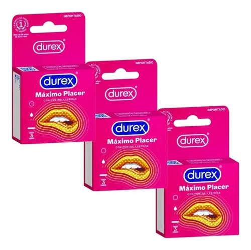 Durex Máximo Placer Pack 9 Condones Texturizados Original