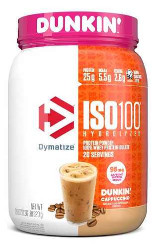 Proteína Dymatize Iso100 Hydrolyzed 25g Sabor Dunkin Capuccino