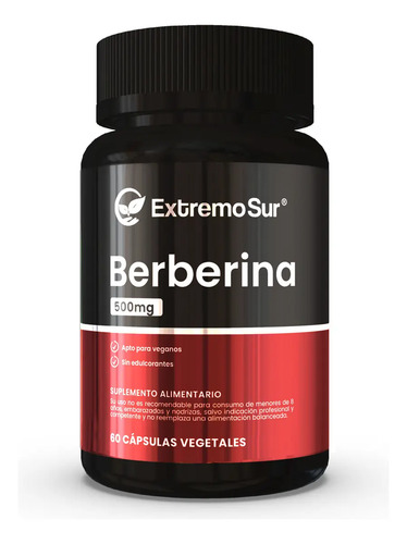 Berberina 500mg Extremo Sur 60 Cápsulas Veganas Sin Gluten Natural