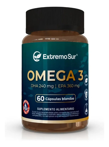 Omega 3 Dha Epa Extremo Sur Cápsulas Gel Sin Sabor X60 Fish Oil