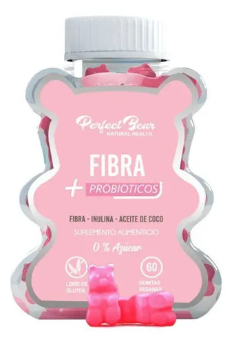 Suplemento Alimenticio Fibra 60u Perfect Bear Sabor Frutos Rojos