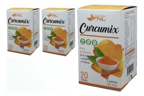 Fnl Suplemento Cúrcuma Curcumix 20 Sobres Polvo Natural Fnl