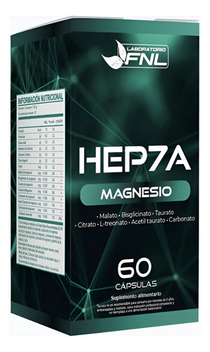 Hepta Magnesio 60capsulas Fnl - 7 Magnesios Sabor Sin Sabor