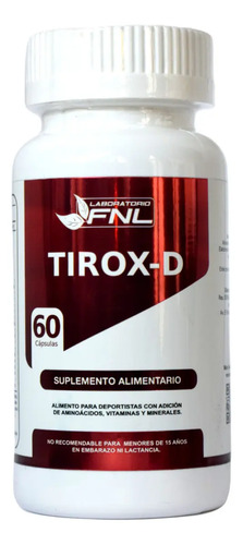 Tirox-d Frasco 60 Cápsulas L-tirosina Fnl Sabor Sin Sabor