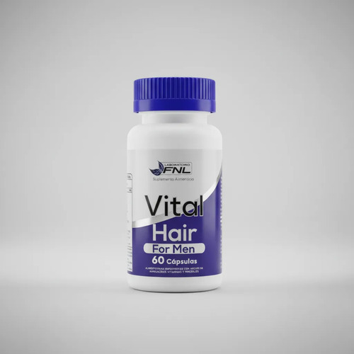 Vital Hair Men 60 Caps Colageno Hidrolizado Vitaminab5 Zinc Sin Sabor