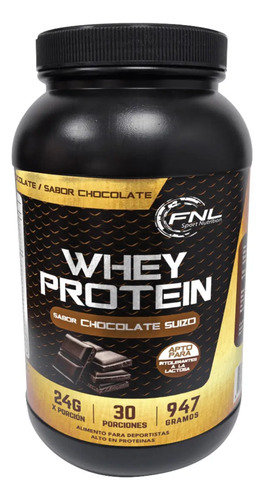 Suplemento Alimenticio Whey Protein Fnl 947g En Polvo Sabor Chocolate Suizo