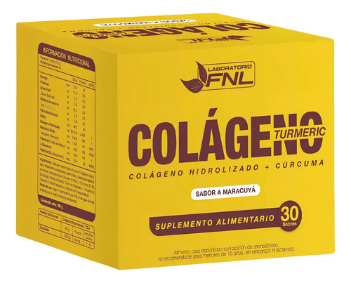 Fnl Colágeno Hidrolizado Colageno Hidrolizado + Curcuma Polvo Maracuyá
