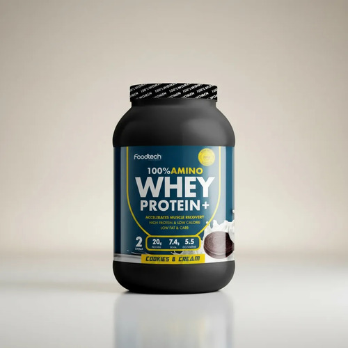 Proteina 100% Amino Whey Protein 2lb Foodtech Cookies Cream Cookies And Cream