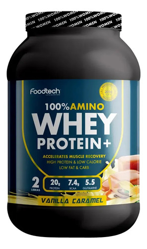 Proteina 100% Amino Whey Protein 2 Lb Foodtech Vainilla/caramelo