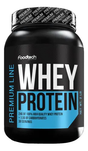 100% Whey Protein Premium Line 2 Lbs - Foodtech Sabor Delicated Cookies & Cream